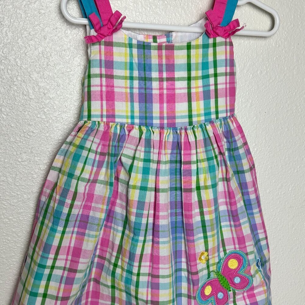 Sophie Rose Plaid Butterfly Dress  Size 24 M 100% Cotton﻿